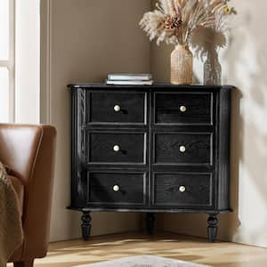 Cindy Black 30 in. H Corner Accent Cabinet with 2-Doors, 2-Shelves