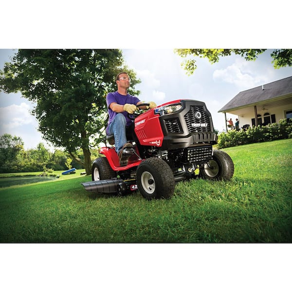 Troy-Bilt - Bronco 42 in. 19 HP Briggs and Stratton Engine Automatic Drive Gas Riding Lawn Mower