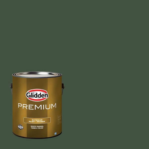 Glidden Premium 1 gal. PPG1134-7 Pine Forest Semi-Gloss Exterior Latex Paint