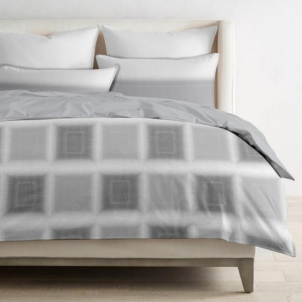 grey print duvet cover