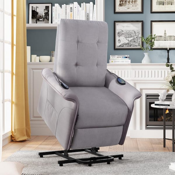 IDEAGLE Gray Power Lift Chair for Elderly with Adjustable Massage Function Recliner Chair for Living Room