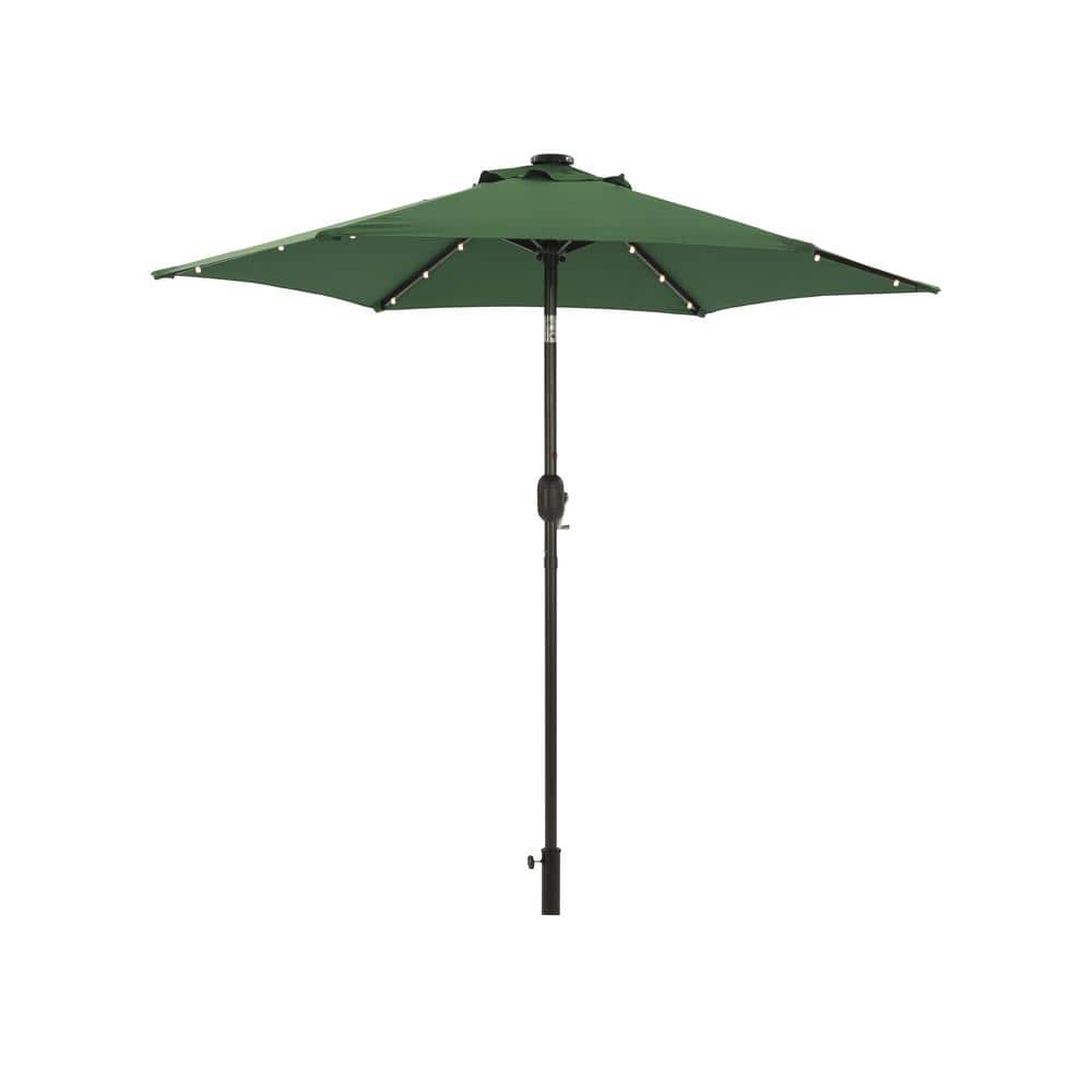 7.5 ft. Market Patio Umbrella with LED Light in Dark Green