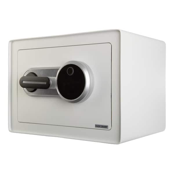 Fingerprint Biometric Safe Lockbox, White