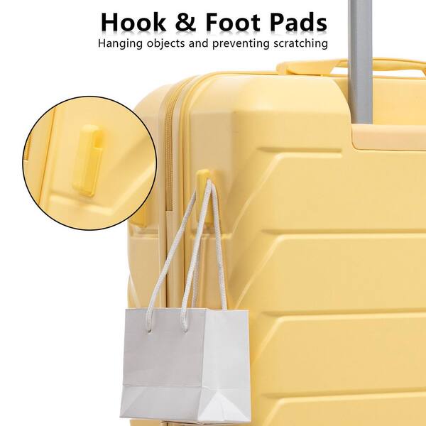 Boyel Living 3-Piece Yellow ABS Hardside Spinner Luggage Set with