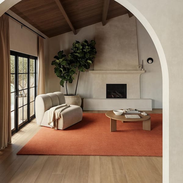 Frenshe Interiors Maru Wool Auburn 10 ft. x 14 ft. Indoor/Outdoor Patio Area Rug
