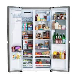 27 cu. ft. Side by Side Refrigerator with InstaView and Dual Ice Maker with Craft Ice in PrintProof Stainless Steel