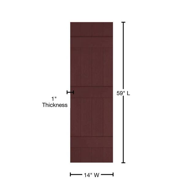 Ekena Millwork Vinyl Board & Batten Shutters 14x59 White - Exterior Window Shutters With Hardware