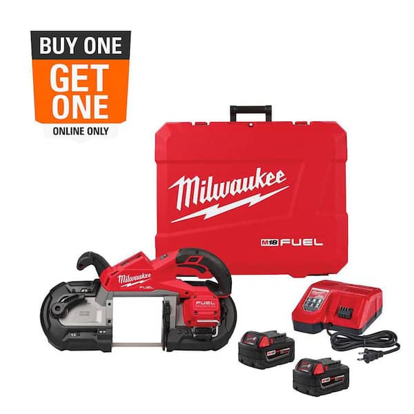 M18 FUEL 18V Lithium-Ion Brushless Cordless Deep Cut Band Saw with (2) M18 REDLITHIUM XC5.0 Battery and Rapid Charger