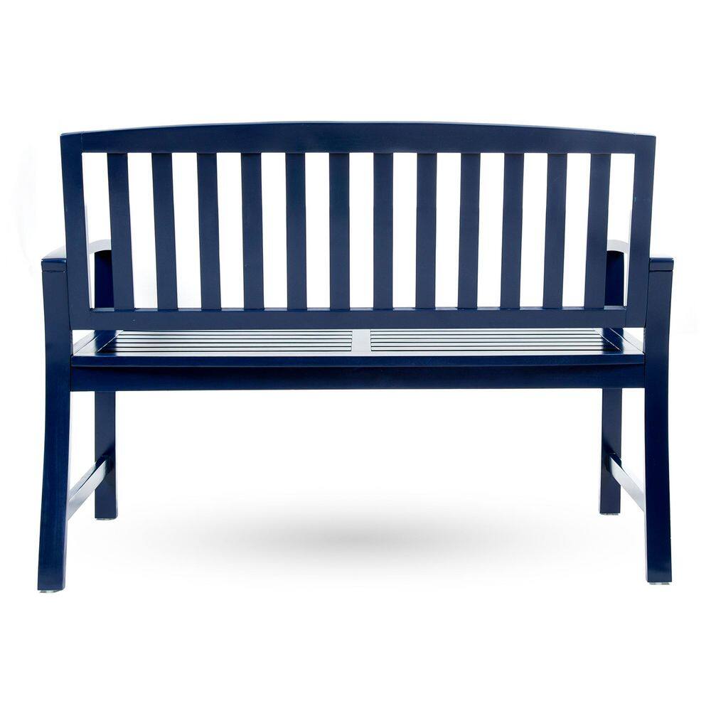 48.82 in. W x 23.62 in. D Farmhouse-Style Acacia Wood Bench-Navy Blue Indoor/Outdoor Bench with Cozy Charm price history on PriceWatchPro