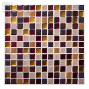 Square Maple 12 in. W x 12 in. H Peel and Stick Decorative Mosaic Wall Tile Backsplash (5-Tiles)