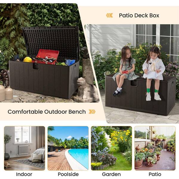 71 Gallon Outdoor Storage Box Deck Patio Poolside outlet Storage Container