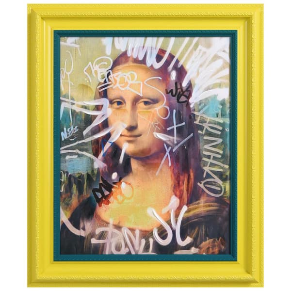 Empire Art Direct Mona Lisa Chromatic Hand Painted Embellished Giclee Portrait Canvas Wall Art with Baroque 2-Tone Frame, 20 in. x 24 in.