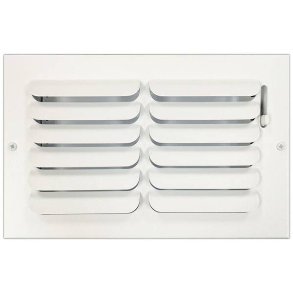 SPEEDI-GRILLE 10 in. x 6 in. Ceiling or Wall Register with Curved Single Deflection, White