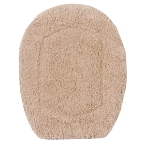 Waterford Collection 100% Cotton Tufted Bath Rug, 18x18 in. Toilet Lid Cover, Linen