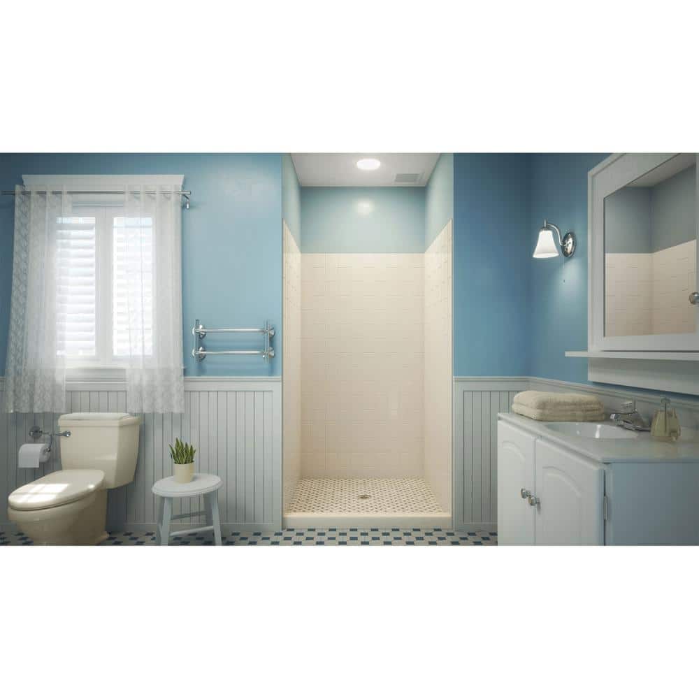 QWALL-VS 36" x 41.5" Biscuit Acrylic Shower Kit