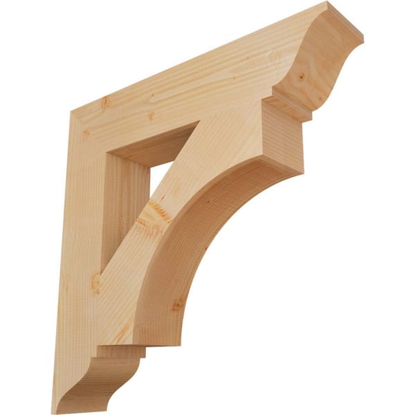 Ekena Millwork 5.5 in. x 30 in. x 30 in. Douglas Fir Westlake Traditional Smooth Bracket
