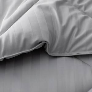 Company Cotton Dobby Stripe Wrinkle-Free Sateen Gray Mist Full Cotton Comforter
