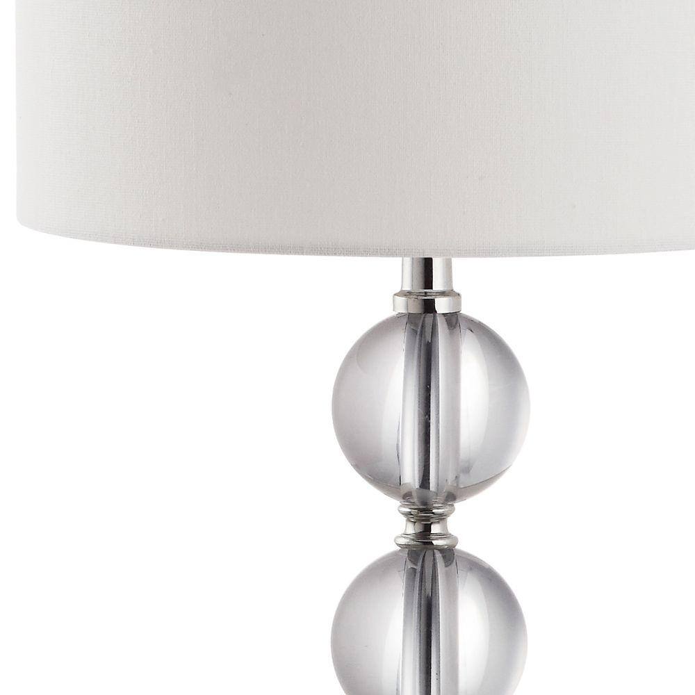 Fiona 23.5" Traditional Clear Crystal Table Lamp with Linen Shade