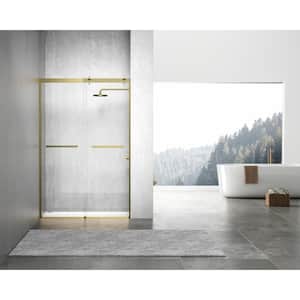 Frameless Sliding Shower Door in Brushed Gold with Clear Glass