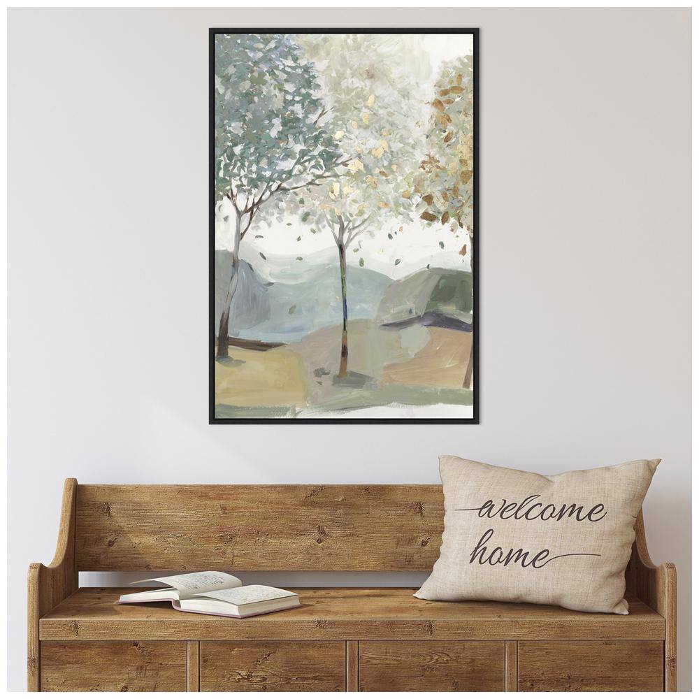 Amanti Art Breezy Landscape Trees III by Allison Pearce Canvas Wall Art Print Framed 23-in. x 33-in. in Black