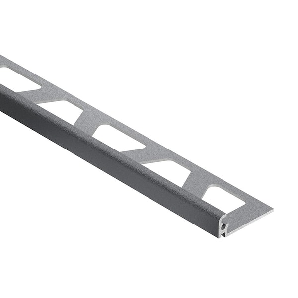 Schluter Jolly Pewter Textured Color-Coated Aluminum 0.313 in. x 98.5 in. Metal L-Angle Tile Edge Trim