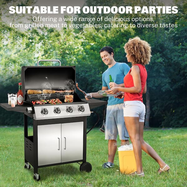 薪屋　ヨコヤマページ BTMWAY 40,000 BTU 4-Burner Outdoor BBQ Portable Propane Gas