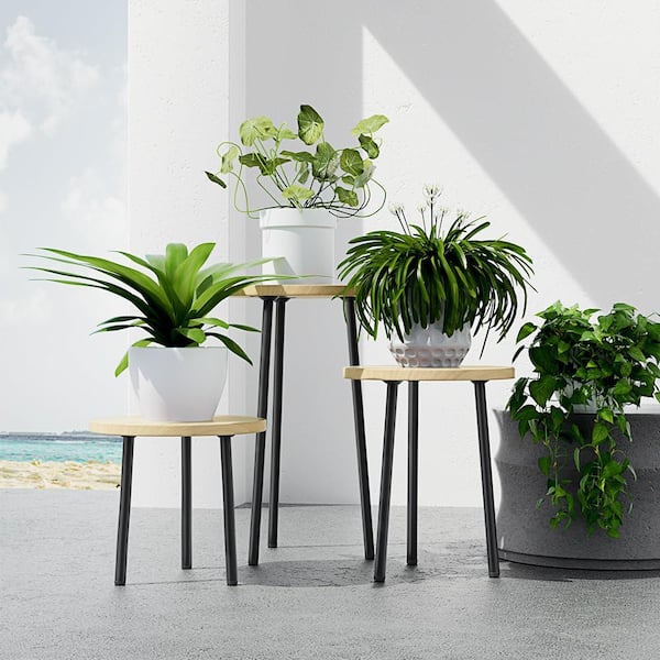 Plant Stand specializes indoor&outdoor wood plant stands display multiple plants. plant shelf table store for living rooms, patios, and balconies