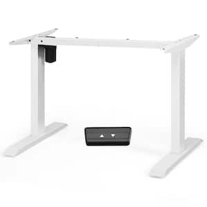 53.5 in. W Steel Adjustable Electric Writing Sit-Stand Desk Frame with Button Controller, White, No Tabletop