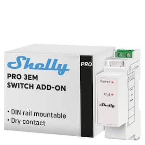 Pro 3EM Switch Add-On, Add-On For Shelly Pro 3EM, Dry Contacts, DIN Rail Mounting, Solar Panels, Wind Turbines