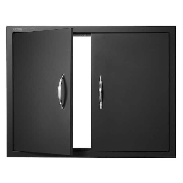 31 in. W x 24 in. H Double Outdoor Kitchen Door BBQ Access Door Cold Plate Flush Mount Door Wall Vertical Door