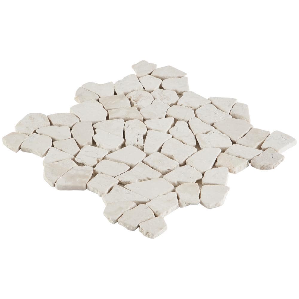 White Slate Pebble Mosaic Tile for Indoor and Outdoor