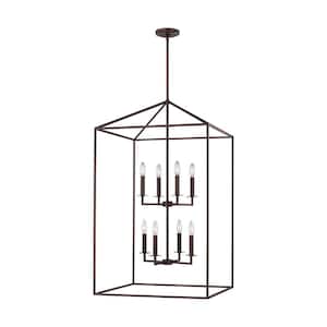 Perryton Extra Large 22 in. 8-Light Bronze Modern Transitional Candlestick Hanging Pendant