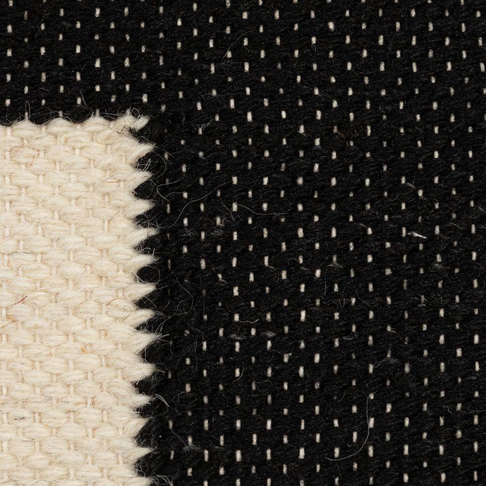 Black and Cream Wool Blend Swiss Cross Pillow