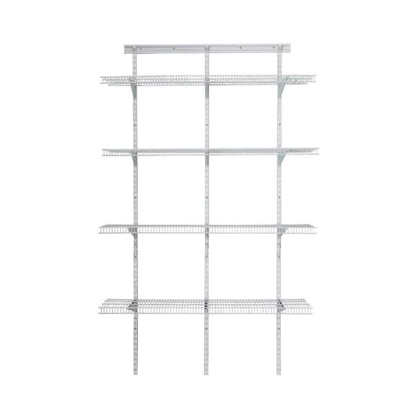 ShelfTrack 16.75 in. D x 48 in. W x 80 in. H White Wire Utility Steel Closet System Kit