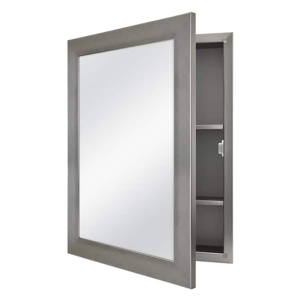 Glacier Bay Spacecab 16 in. x 26 in. x 3-1/2 in. Frameless Recessed 1-Door Medicine  Cabinet with 6-Shelves and Beveled Edge Mirror GB22 - The Home Depot