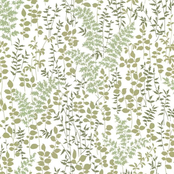 Brewster Dixon Green Forest Leaves Green Wallpaper Sample