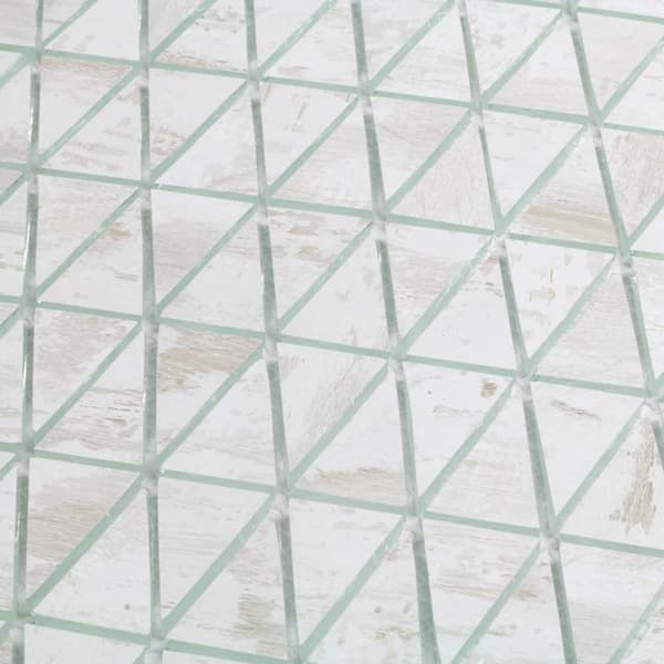 ABOLOS Nature Birch Wood White 12 in. x 12 in. Triangle Wood Look Glass Mosaic Wall Tile (10 Sq. Ft./Sheet)