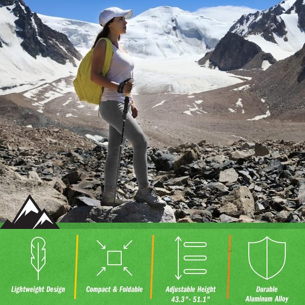 Wakeman Set of 2 Foldable Hiking Poles Hiking Gear for Women, Men