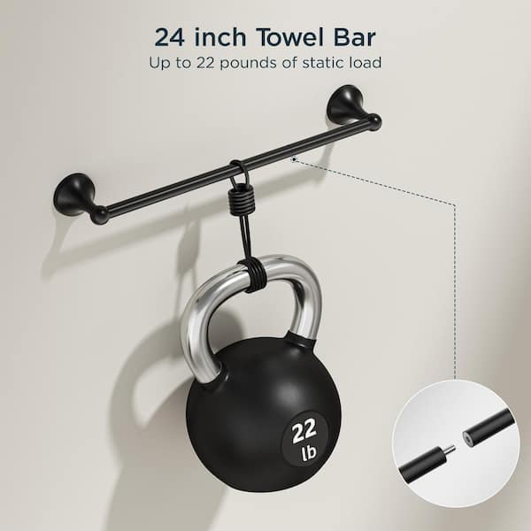 4 -Piece Bath Hardware Set with Included Mounting Hardware in Matte Black