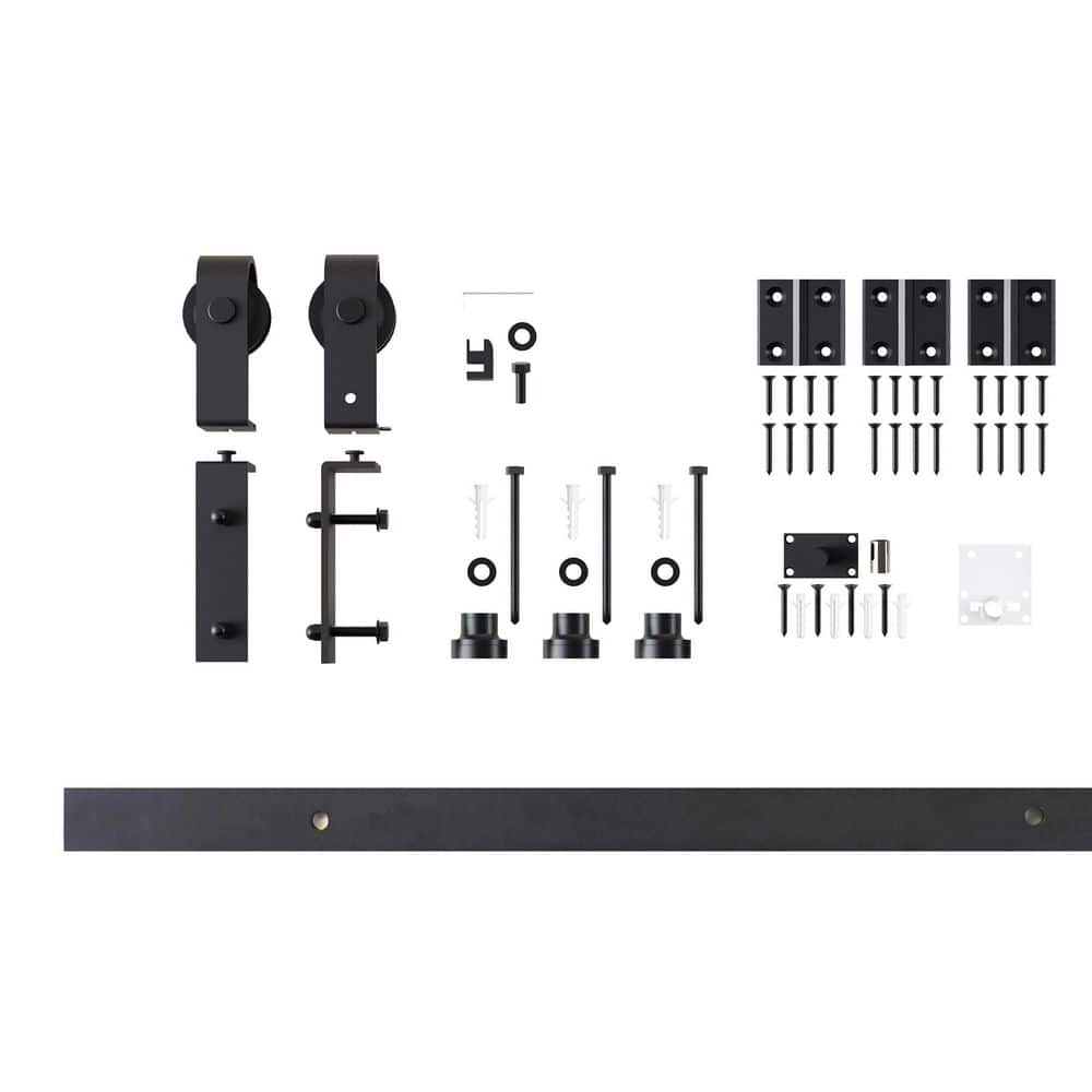 3.5 ft. /42 in. Black Rustic Single Bi-Fold Sliding Barn Door Track and Hardware Kit with Classic Roller for 2-Doors price history on PriceWatchPro