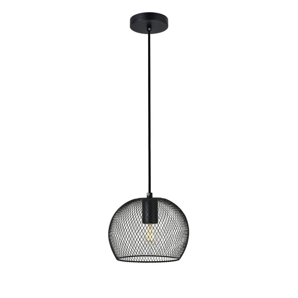Timeless Home 7.5 in. 1-Light Black Pendant Light, Bulbs Not Included