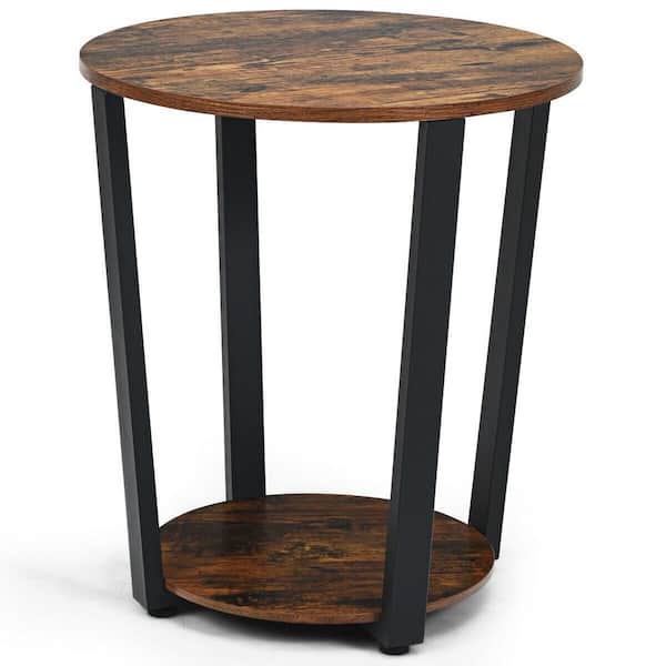 Round End Table With Storage Shelf, Round Nesting Tables With Storage