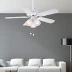 Hampton Bay Glendale 42 in. LED Indoor White Ceiling Fan with