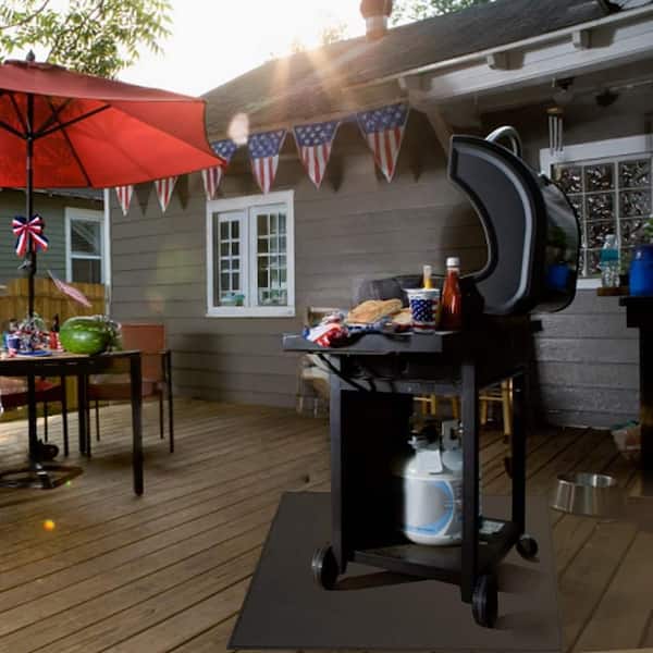 40 in. Square Fire Pit Mat with 4-Layer Fireproof, Oil-Proof, Waterproof for Deck, Patios, Grass, BBQ and Indoor, Black