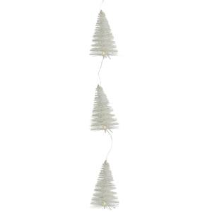 6.5 ft. Artificial LED Lighted White Mini Sisal Tree Christmas Garland - Warm White Lights
