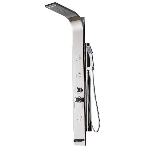 Single Handle 6-Spray Shower Faucet 2.5 Gpm with Adjustable Flow Rate in Polished Chrome