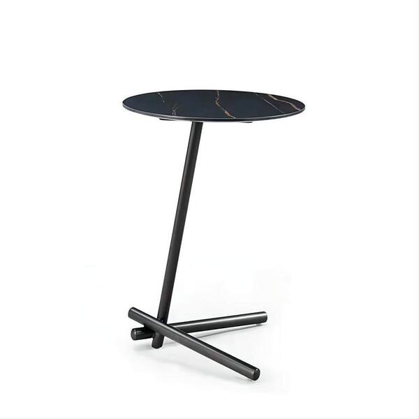 marble top side table with black legs