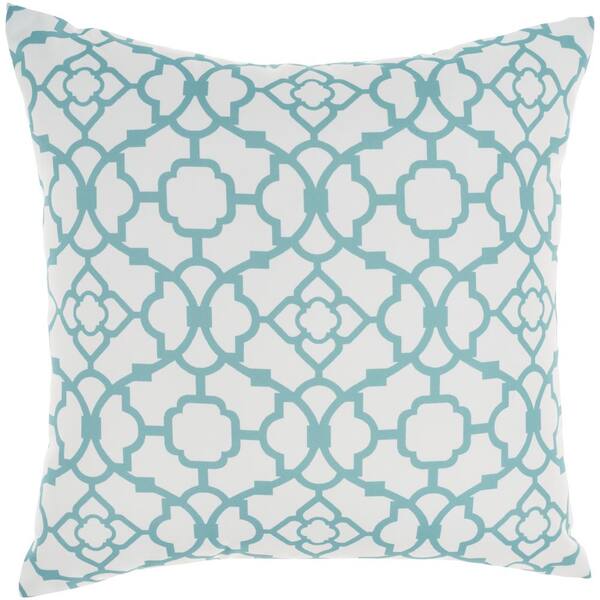 Waverly Washable Ocean Blue 20 in. x 20 in. Solid Color Reversible  Indoor/Outdoor Throw Pillow 004835 - The Home Depot