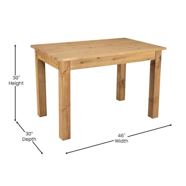 TAYLOR LOGAN Light Natural Wood 4 Leg Dining Table Seats 4 DI