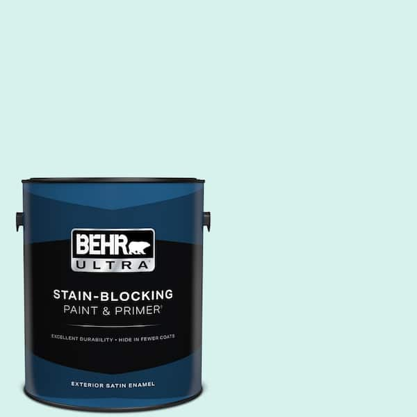 BEHR ULTRA 1 gal. #P450-1 Sea Ice Satin Enamel Exterior Paint & Primer